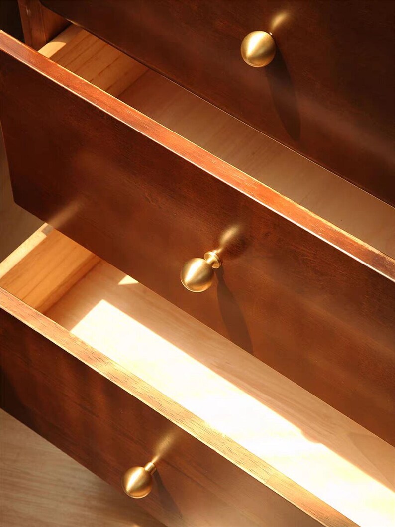 Massief messing mini bal ladeknoppen gepolijst goud kast trekt knop, cadeau gouden keukendeurklink hardware afbeelding 8