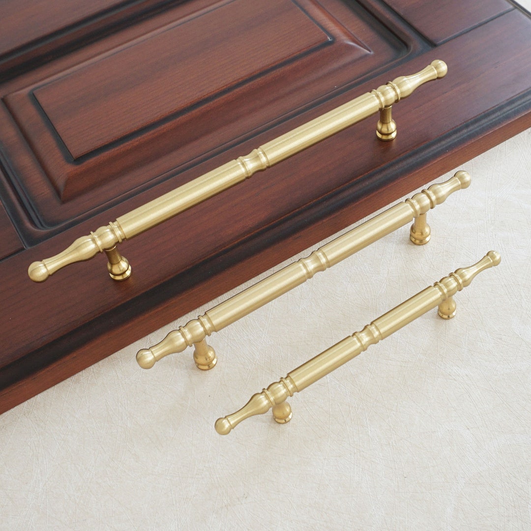 2 1/2 3.78 5.0 6.3 Solid Brass Cabinet Door Handles Drawer Pulls and ...