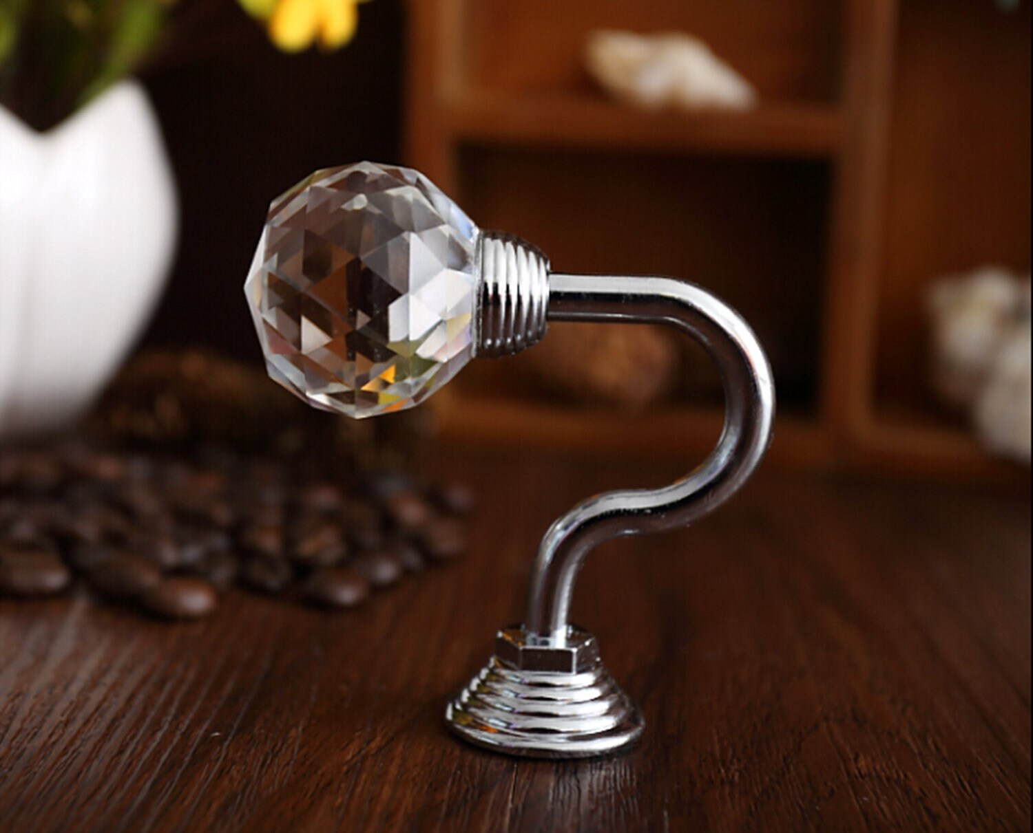 Glass Decorative Hooks / Wall Hooks Clear Silver Metal Crystal Etsy