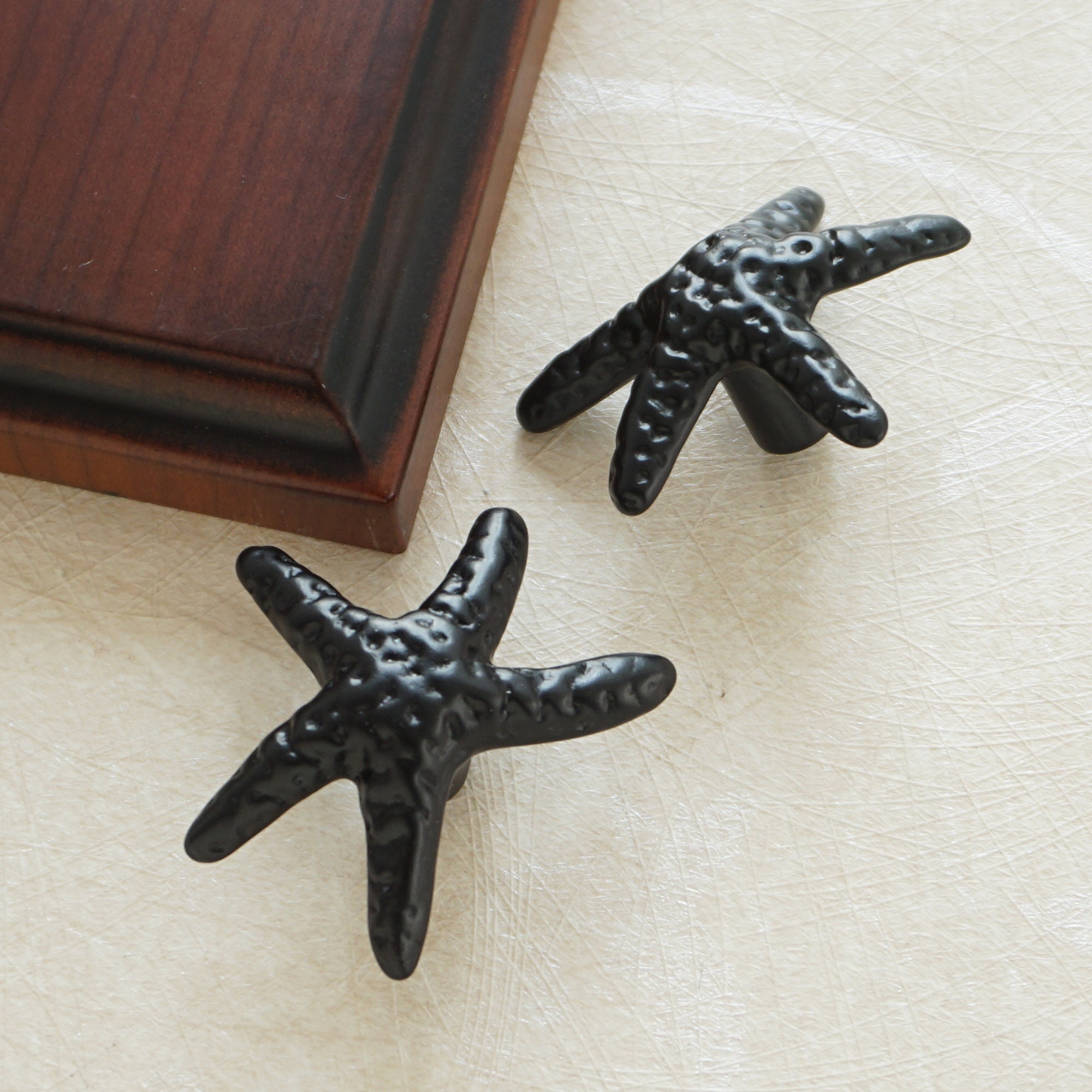 Starfish Drawer Knobs Door Pulls Knobs Black Kitchen Etsy