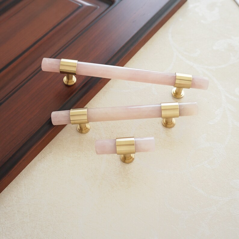 3.78 5 Pink Artificial Stone Drawer Pulls Etsy