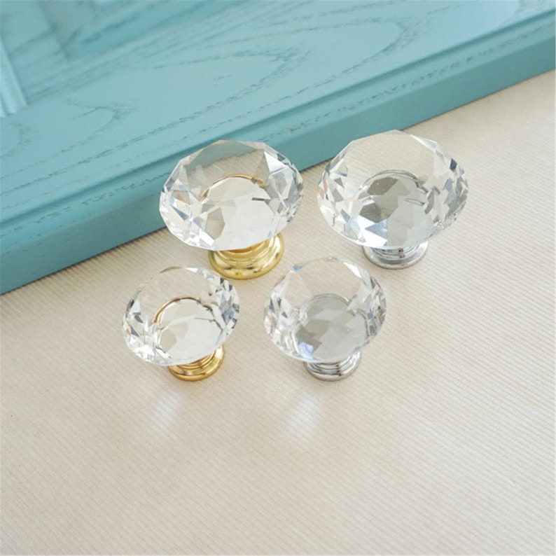Crystal Knob / Glass Knobs Drawer Pulls / Dresser Knobs / Etsy