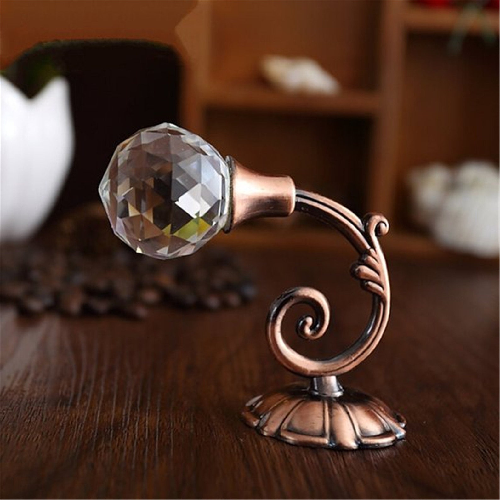 Rhinestone Glass Wall Hooks Decorative Hooks Clear Crystal Etsy