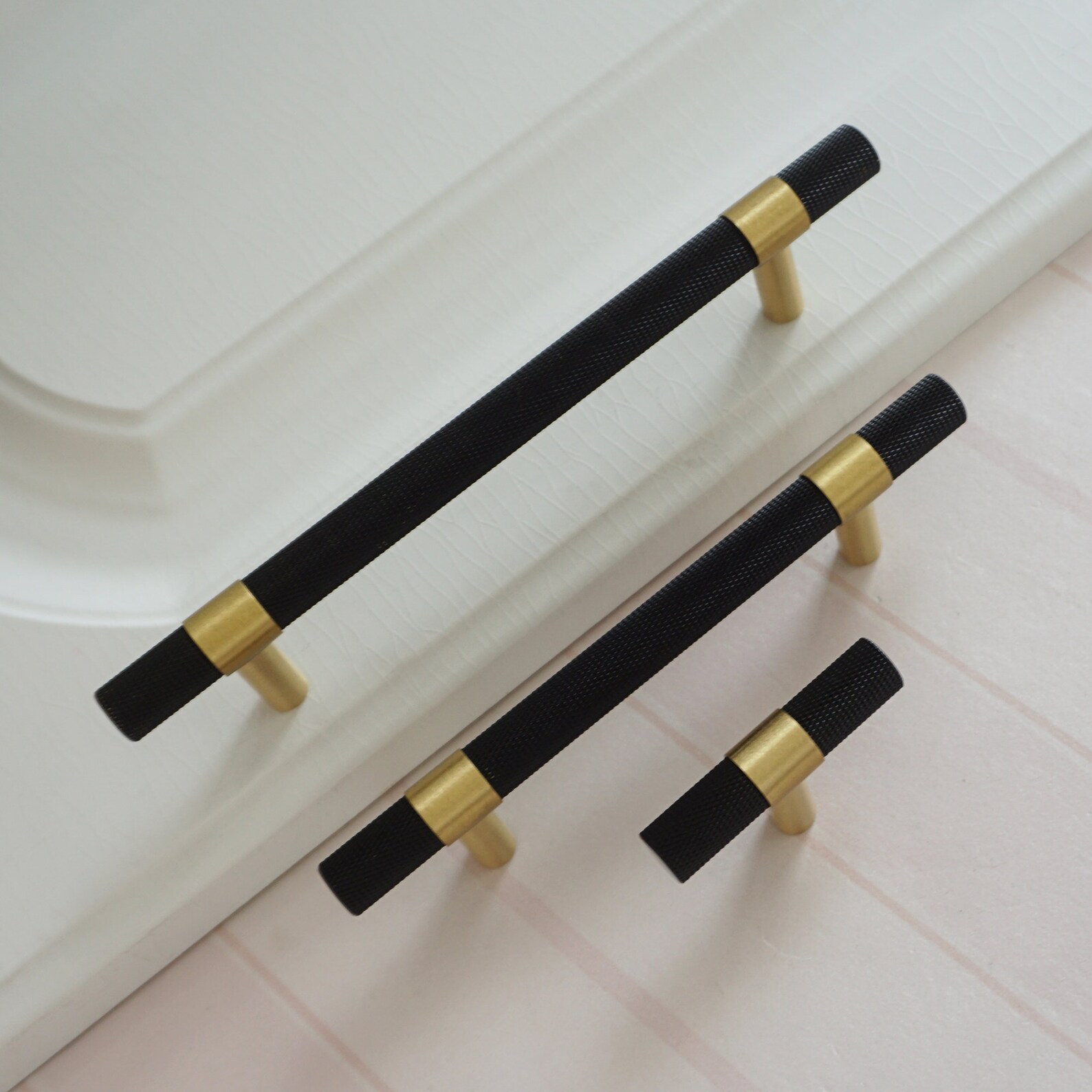 3.75 5.0 Black Brass Drawer Pulls Handles Brass Etsy