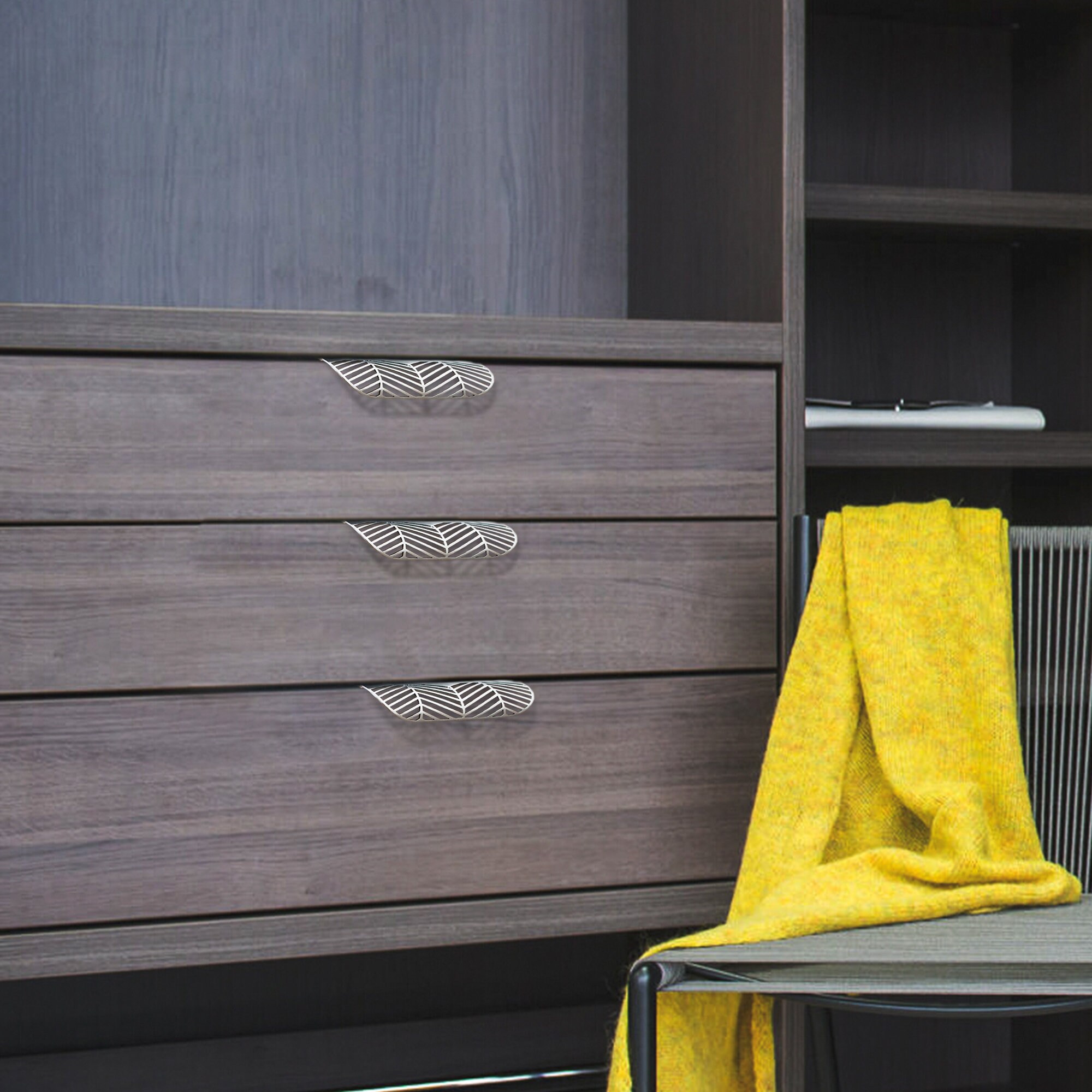 Messing Gold Blatt Design Schrank Griffe unsichtbare Schublade | Etsy