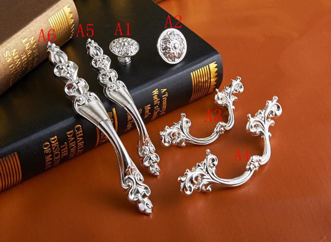 Plata cromo cocina gabinete perillas manijas / Dresser perilla | Etsy