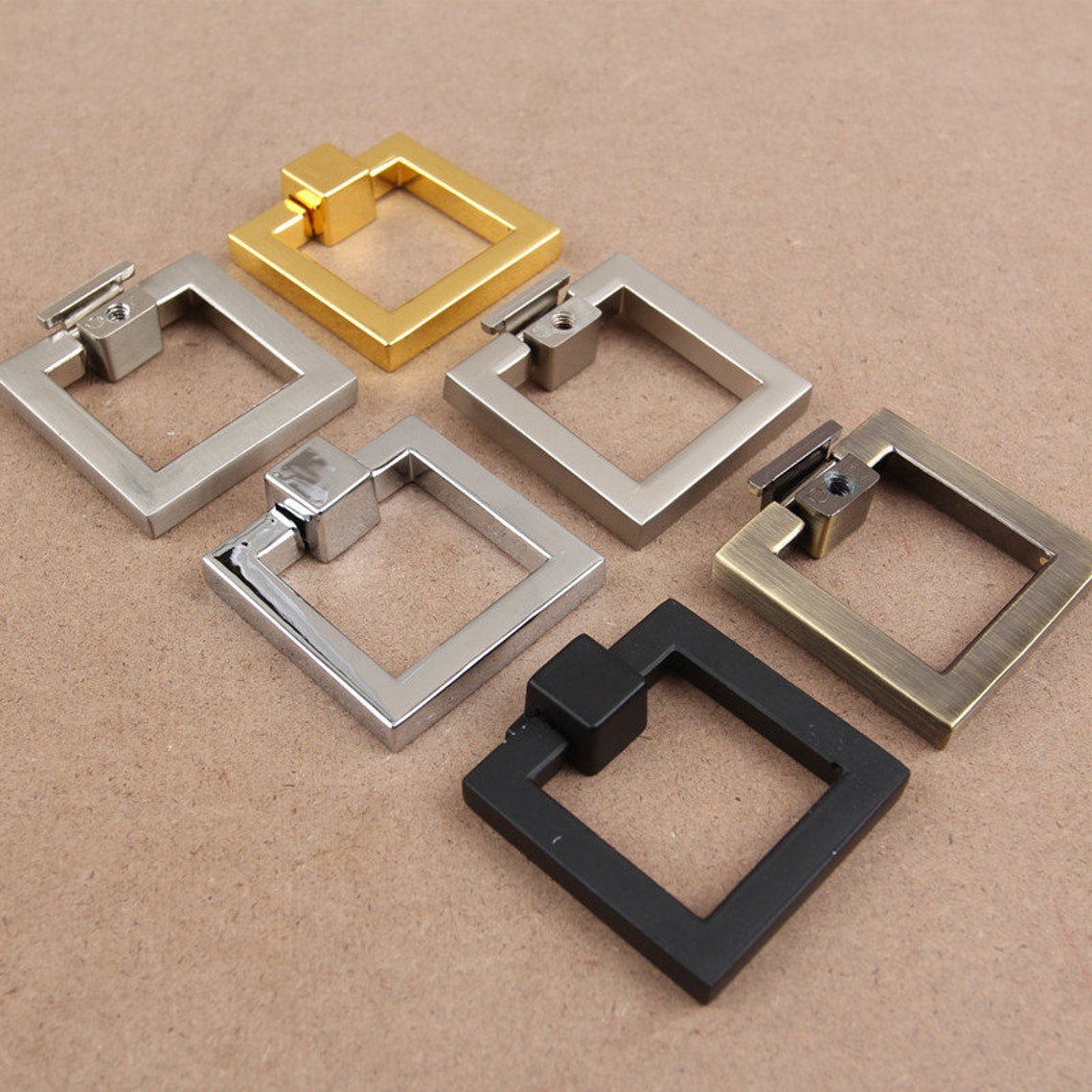 Square Dresser Pull Knobs Drawer Knob Pulls Handles Drop Rings Etsy