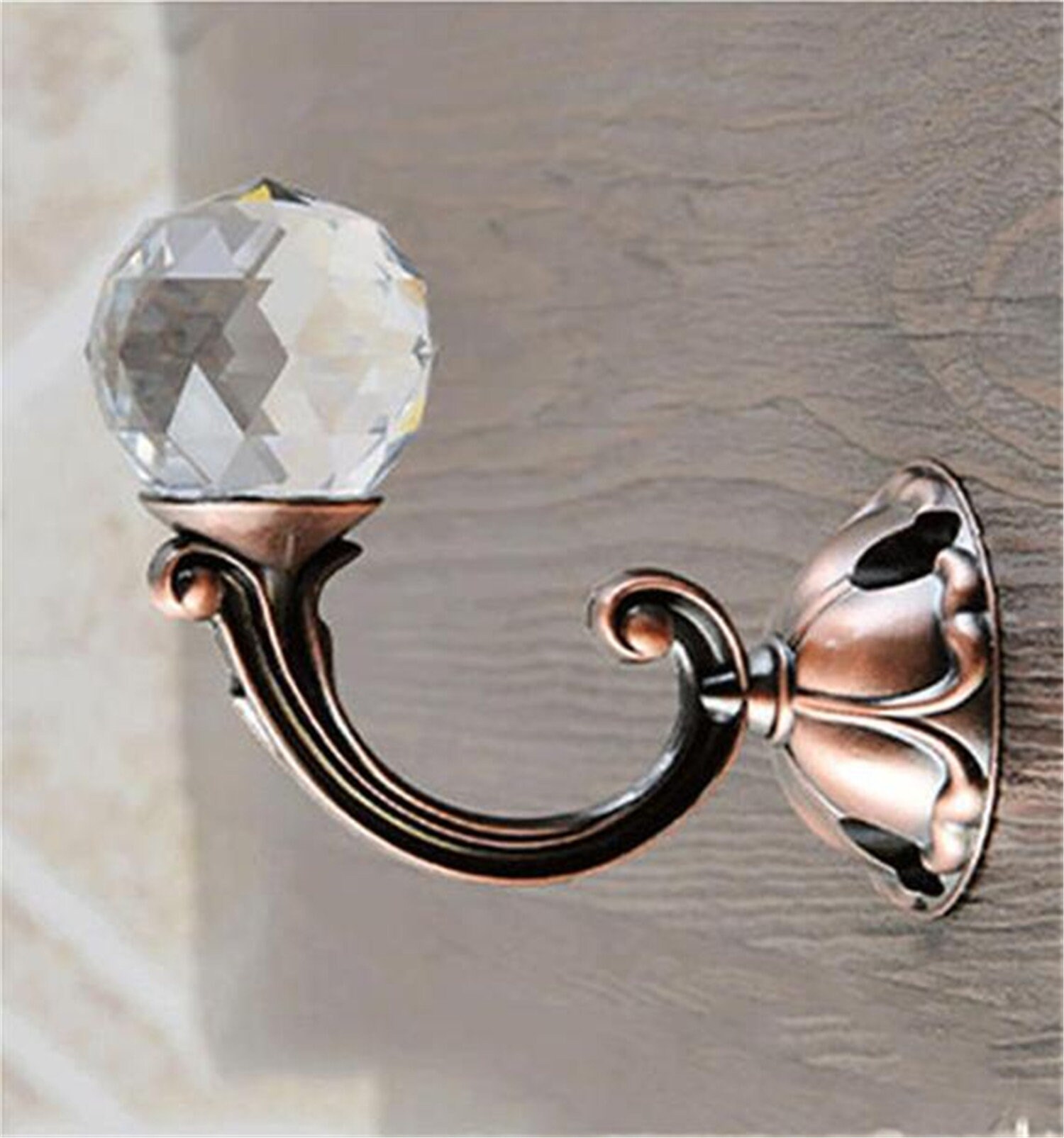 Large Crystal Wall Hook Decorative Coat Hook Clear Glass Hook Etsy