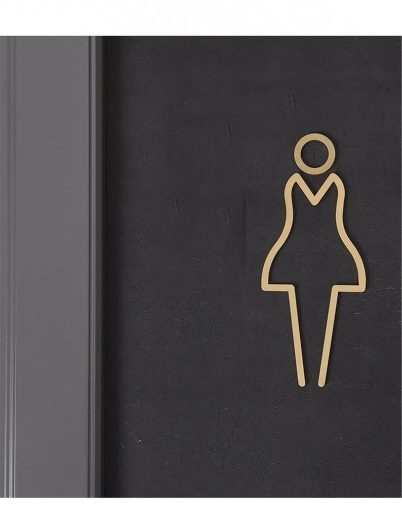 Gold Bathroom Sign /brass Restroom Door Sign/ Male and Female Etsy