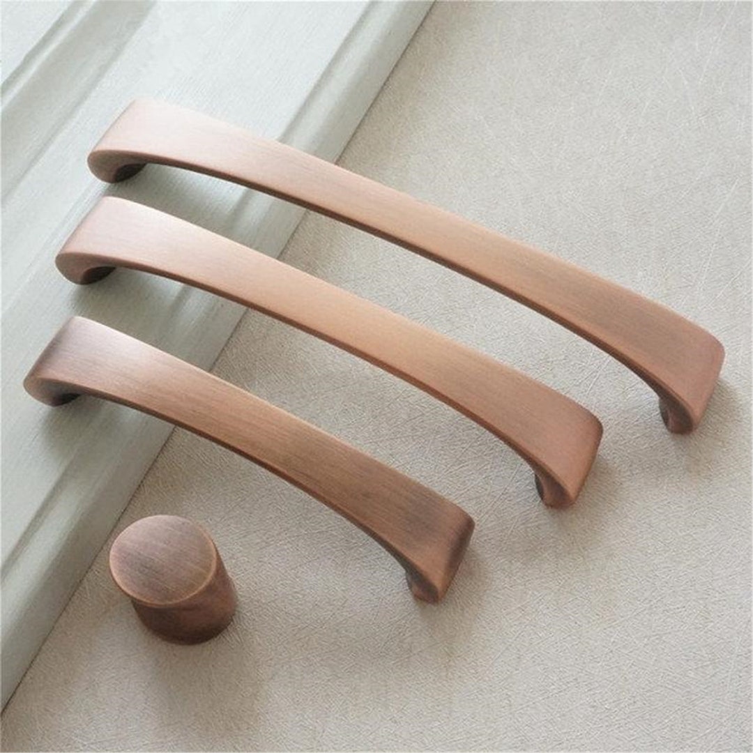 3.75 5 6.3'' Brushed Copper Pulls Handles Antique Dresser Knob
