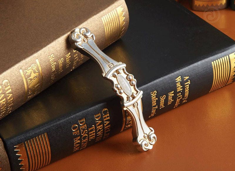 Dresser Knobs Antique Silver White Shabby Chic Drawer Pull Etsy