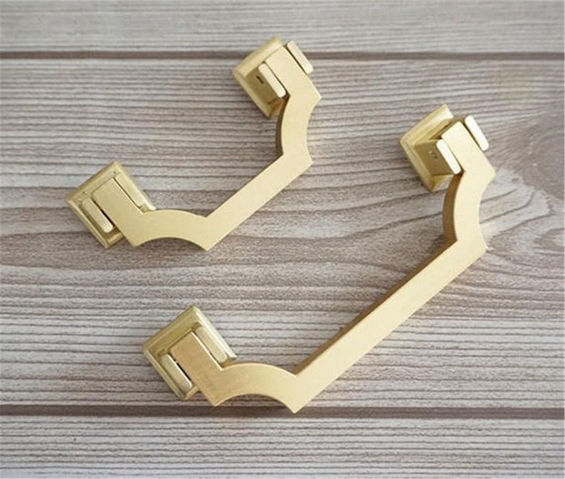 2 12/'/' 3 34/'/' Brushed Gold Brass Dresser Pulls Drawer Knobs Handles Pulls Drop Vintage Kitchen Cabinet Door Handle Pull Hardware 64 96 mm