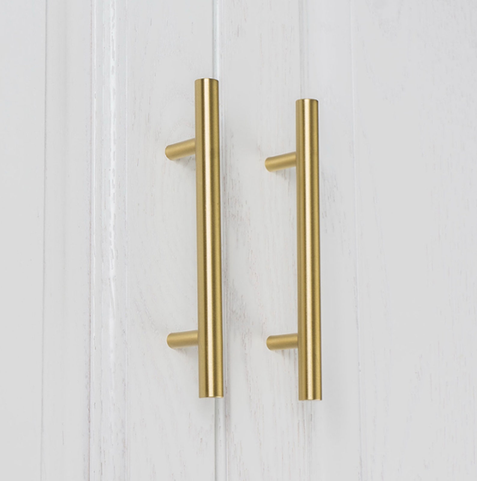 Brushed Brass Kitchen Pulls Handle Dresser Knobs Etsy
