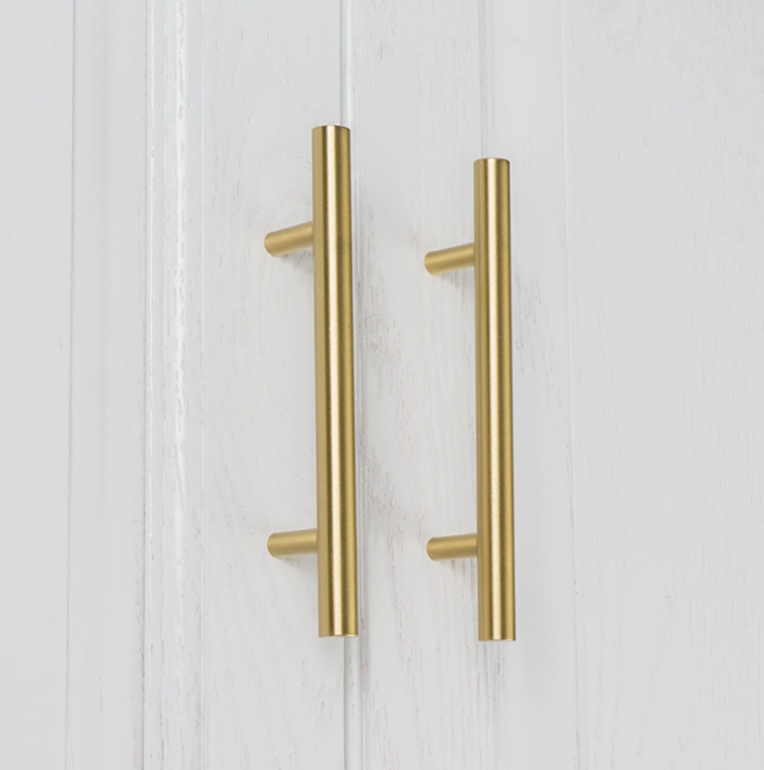 Brushed Brass Kitchen Pulls Handle Dresser Knobs Etsy