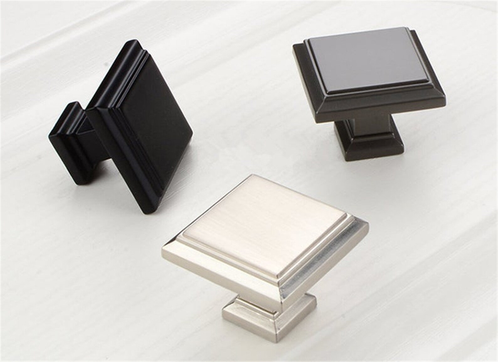 Hollow Black Closet Handles Brushed Nickel Dresser Knobs Etsy