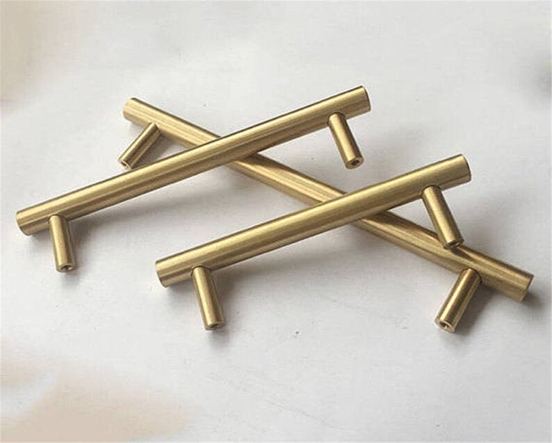 2.5/'/' 3.75/'/' 5/'/' 6.3/'/' 8.8 12.6Brass Cabinet Handles Knob T Bar Pulls Drawer Pulls Dresser Knobs Kitchen Pulls 64 96 128 160 192 320