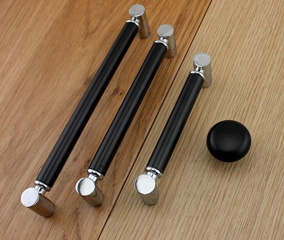 3.75 5 6.3 Black Silver Kitchen Pull Etsy