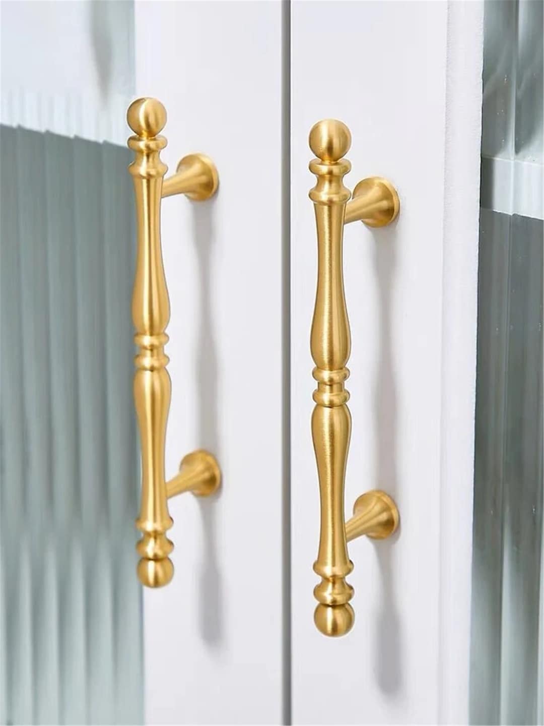 3.78"5“brushed Brass Cabinet Pulls Knobs Solid Brass Drawer Handles ...