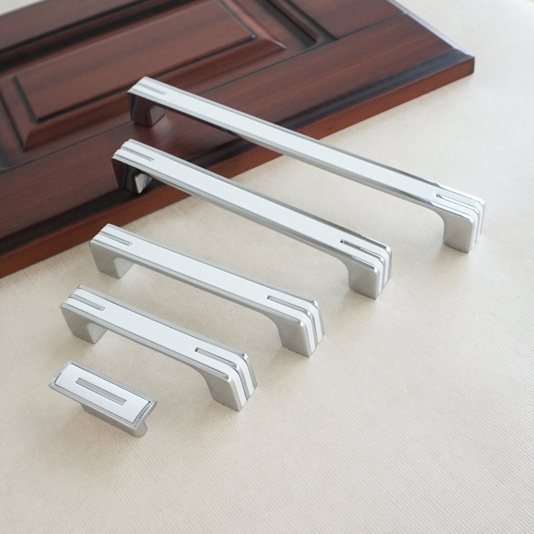 Black White Kitchen Pulls Handles Dresser Pulls Knobs Drawer