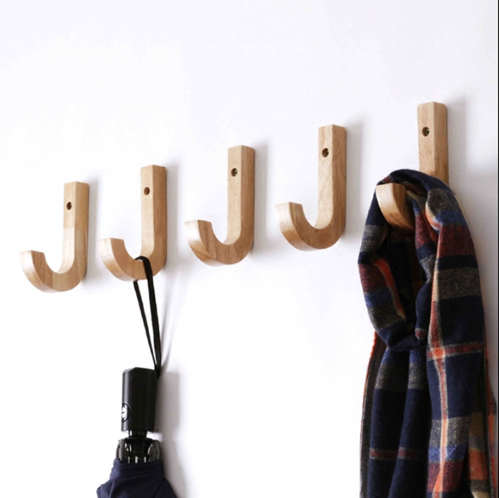 Modern Simple Solid Wood Decoration Wall Hooks / Decorative | Etsy