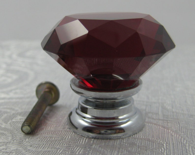 RED Crystal Knob / Dresser Knobs / Glass Knobs Drawer ...