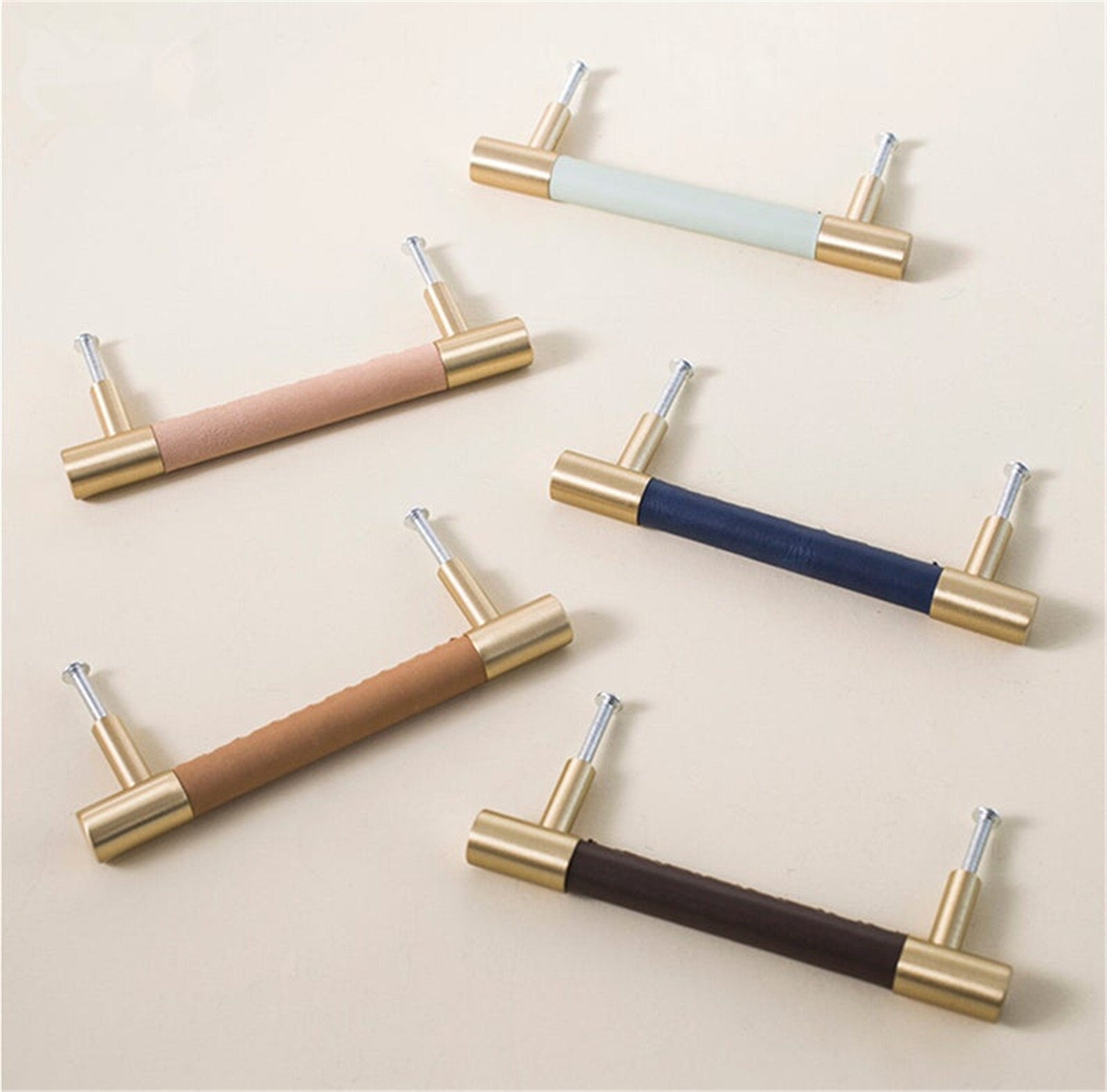 3.78'' 5'' Brass Leather Door Handles Etsy