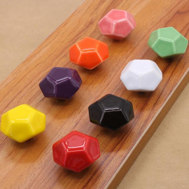 Cabinet Knobs Drawer Knob Pulls Handles Kitchen Cabinet Door Knob Furniture Hardware Pink White Purple Red Yellow Orange Green