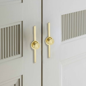 Brass Knobs Plate Kitchen Cabinet Pulls Drawer Knobs Pulls Handles Dresser Knobs Pulls Brass Door Knobs Furniture Hardware image 9