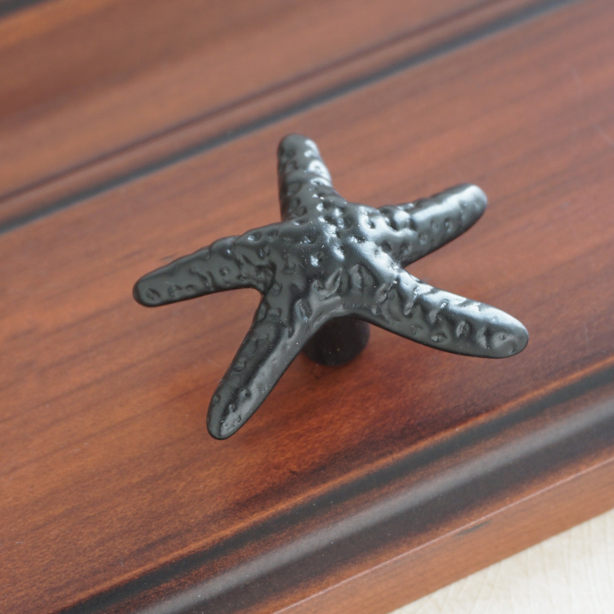 Starfish Drawer Knobs Door Pulls Knobs Black Kitchen Etsy