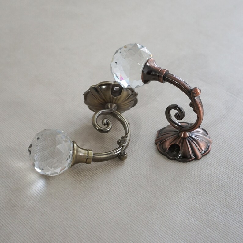 Clear Glass Hooks Crystal Wall Hooks Decorative Wall Hooks Etsy