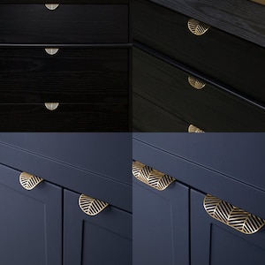 Brass Gold Leaf Design Cabinet Handles Invisible Drawer Pulls and knobs Cabinet Pulls, Wardrobe Pulls, Cupboard Pulls for homes image 5