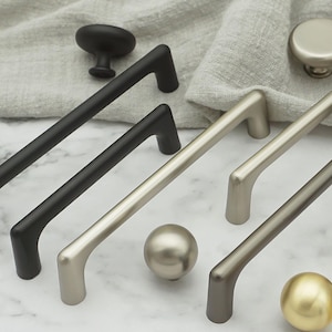 3.78" 5" 6.3" 7.55" 12.6"Black Cabinet Pulls Knobs Drawer Pulls Handles  Dresser Pull Handle Wardrobe Pulls Cabinet Hardware