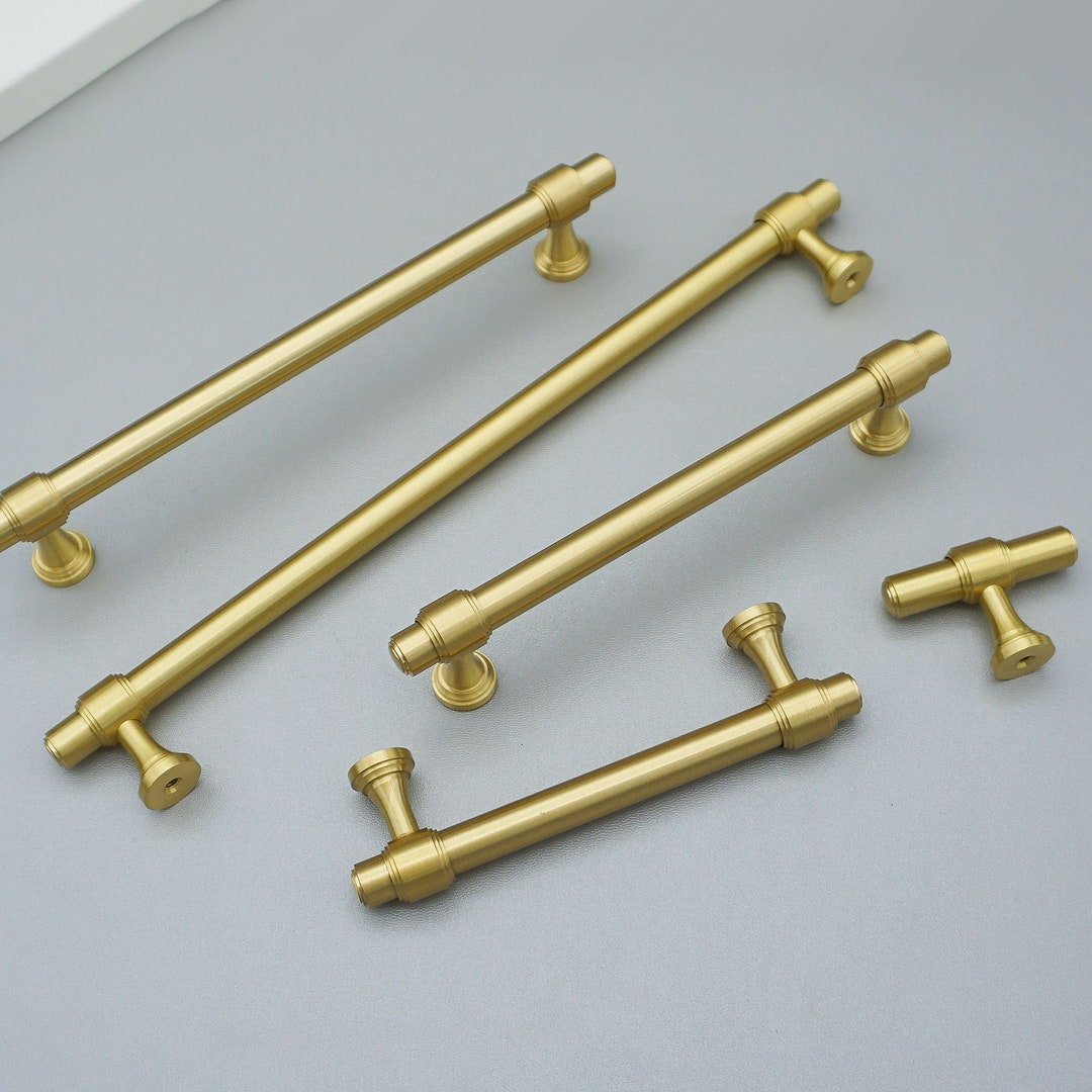 Solid Brass Cabinet Pulls Knobs Drawer Pulls Knobs Dresser Handles ...