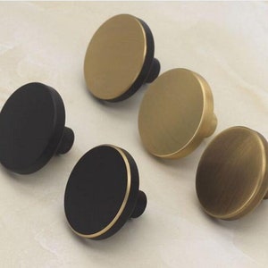 Brass Knob Cabinet Door Knob Handle Pull Drawer Knobs Pulls Handles Dresser Knob Black  Bronze Cabinet Hardware  Kitchen Knobs  Round Knob