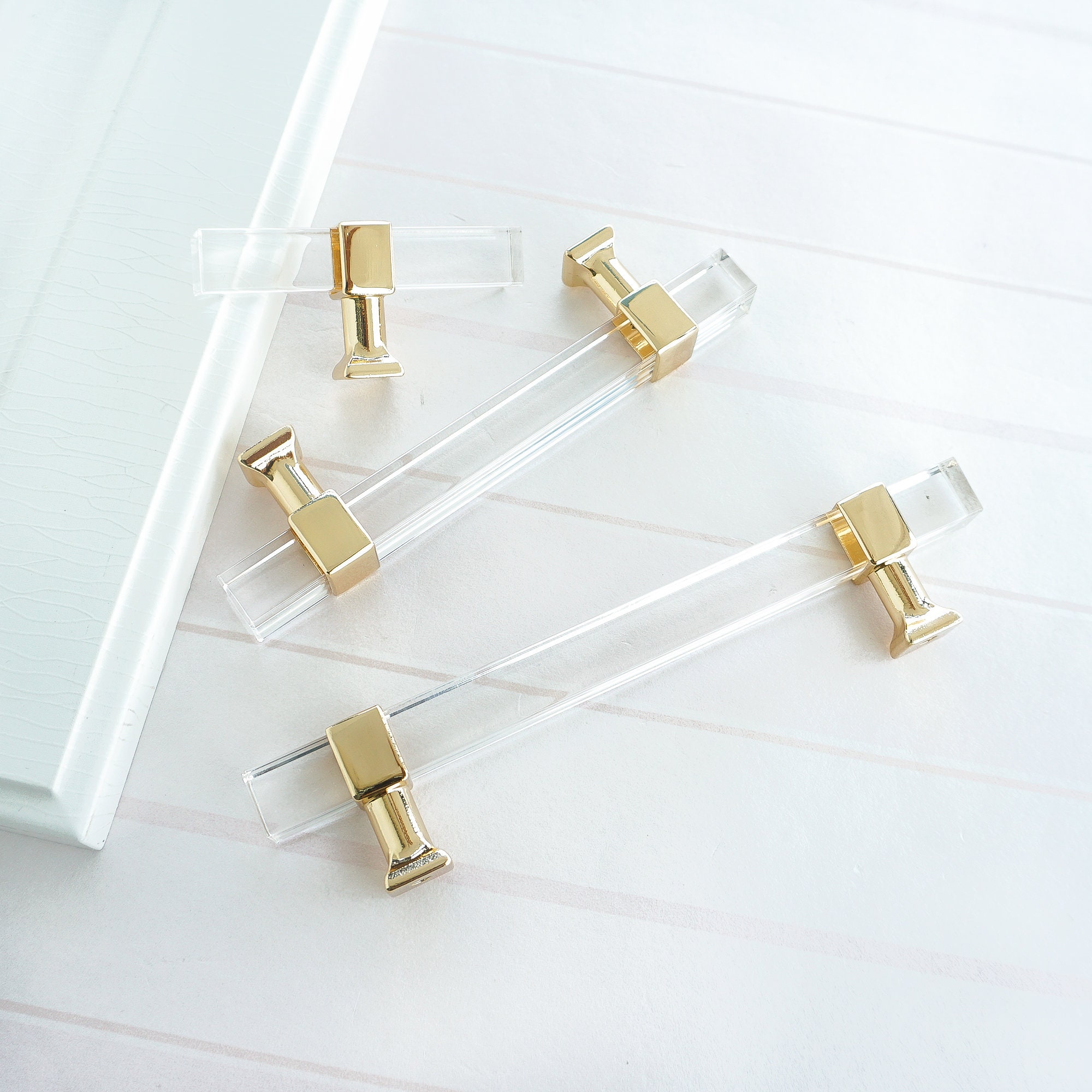 Gold Clear Acrylic Drawer Pulls KnobsDresser Pulls Etsy