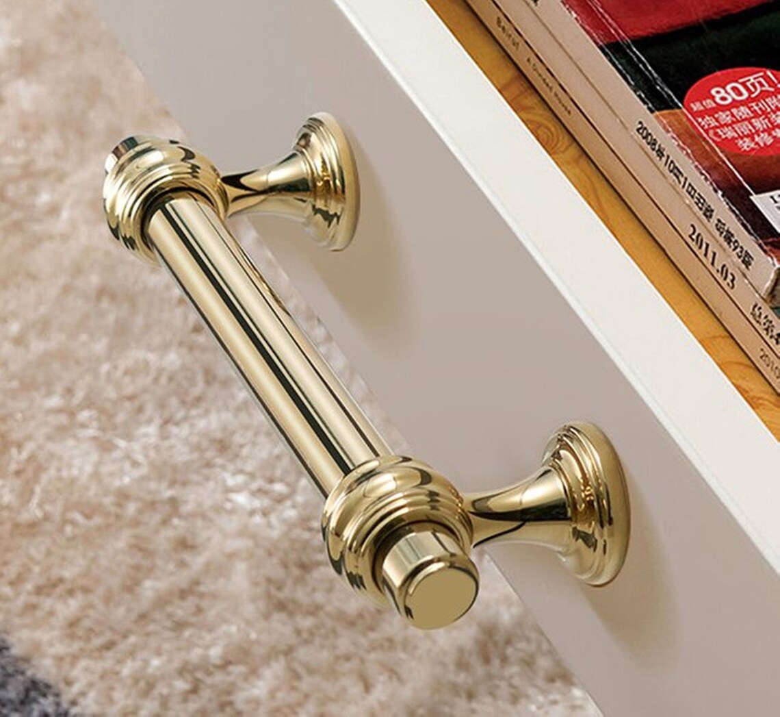 3.78'' 5'' 6.3'' Polished Gold Dresser Etsy