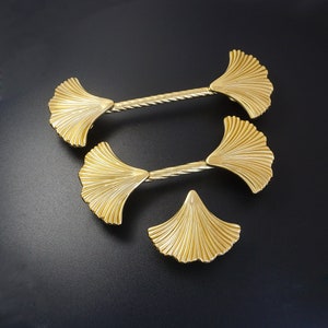 3.75" 5"Ginkgo Brass Drawer Handles Knobs Dresser Knobs handle Pulls Cabinet Pulls Knobs Wardrobe handles knobs Hardware