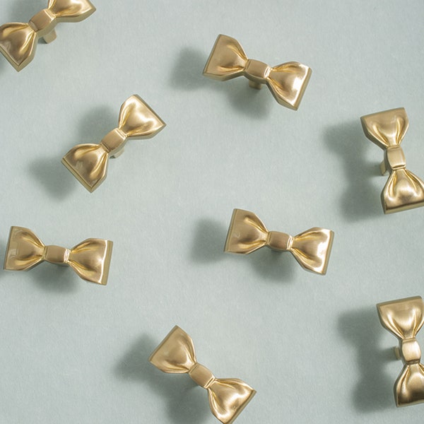 Gold Bow Knobs Etsy