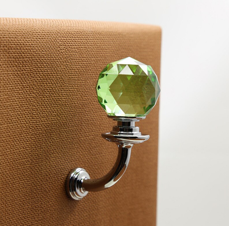 Glass Wall Hooks Decorative Hooks Clear Crystal Rhinestone Etsy