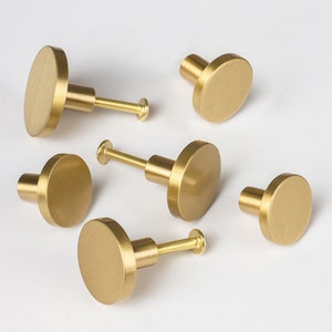 Round Brass Cabinet Knob Handles Drawer Pull and Knobs Handles Kitchen cupboard Knobs Furniture Hardware