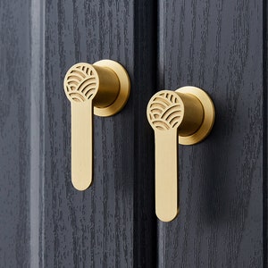 Solid Brass Unique Knobs Kitchen Pulls Cabinet Knobs Handles drawer Knobs pulls wardrobe Knob Cabinet Knobs Modern Drawer Knob