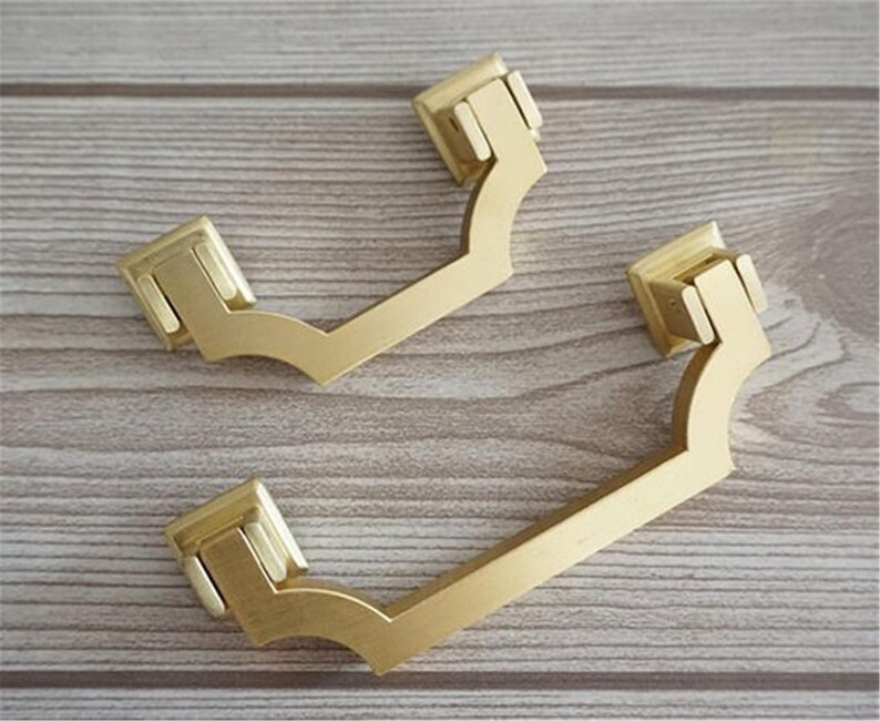 2 12/'/' 3 34/'/' Brushed Gold Brass Dresser Pulls Drawer Knobs Handles Pulls Drop Vintage Kitchen Cabinet Door Handle Pull Hardware 64 96 mm