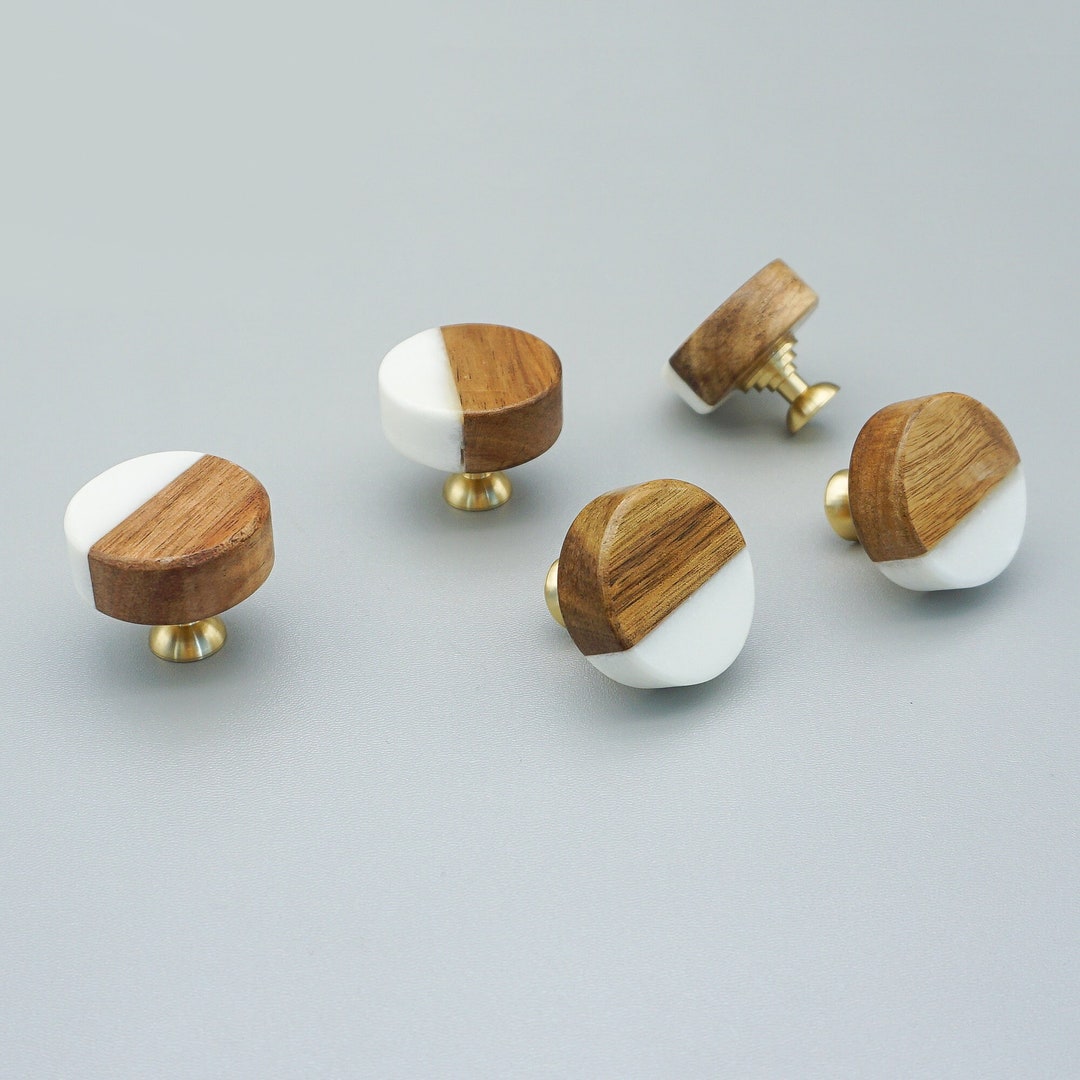 Wood Marble Knobs Pulls Brass Knobs Kitchen Door Knob Modern