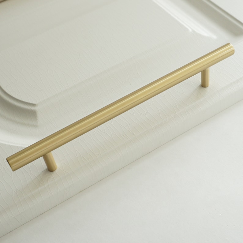 Brushed Brass Kitchen Pulls Handle Dresser Knobs Etsy