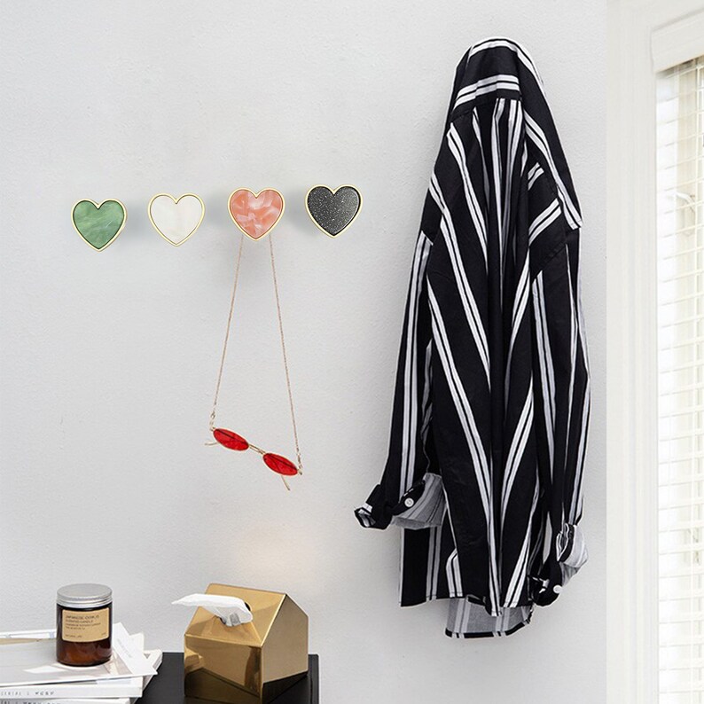 Colorful Wall Hooks Heart Hooks for Wall Modern Decorative Etsy