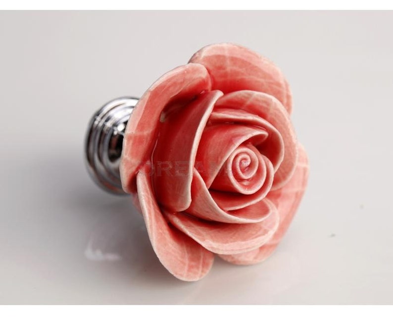 Rose Flower Knobs/ Dresser Pink Knobs / Ceramic Drawer Knobs Etsy
