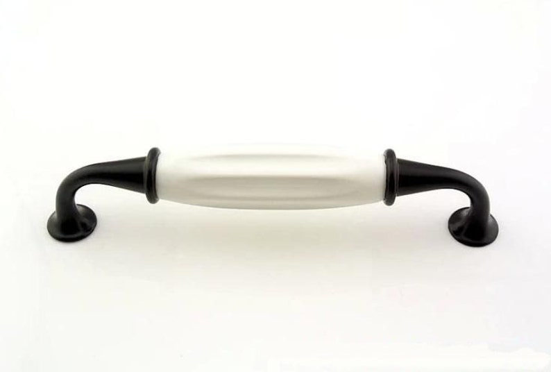 3.75 5.0 Ceramic Drawer Pull Black Dresser Pulls Etsy