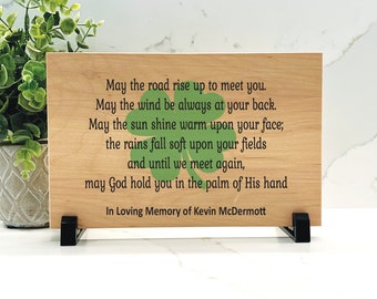 Irish Prayer Memorial - Sympathy Gift Bereavement Gift Funeral Gift - Irish Prayer - Condolence Gift - Custon Shamrock Memorial Gift