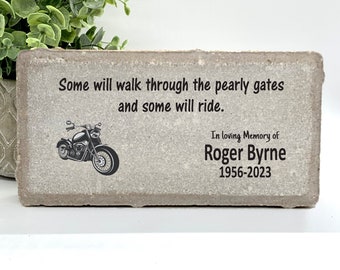 Memorial Stone - Sympathy Gift  Bereavement Gift  Funeral Gift - Motorcyle Biker Memorial -Condolence Gift - Custom Biker Memorial Gift