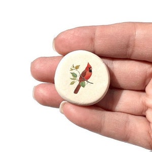 Cardinal Stone - Cardinal Rock - Handcrafted Stone - Pocket Stone - Memorial Stone - Sympathy Gift - Funeral Gift - Choice of Size